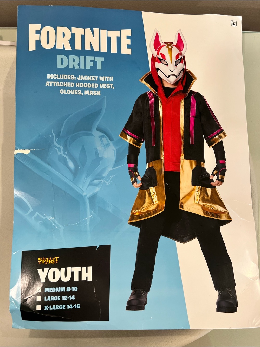 Spirit Halloween Fortnite Drift Costume Youth Medium (8-10) Complete Set